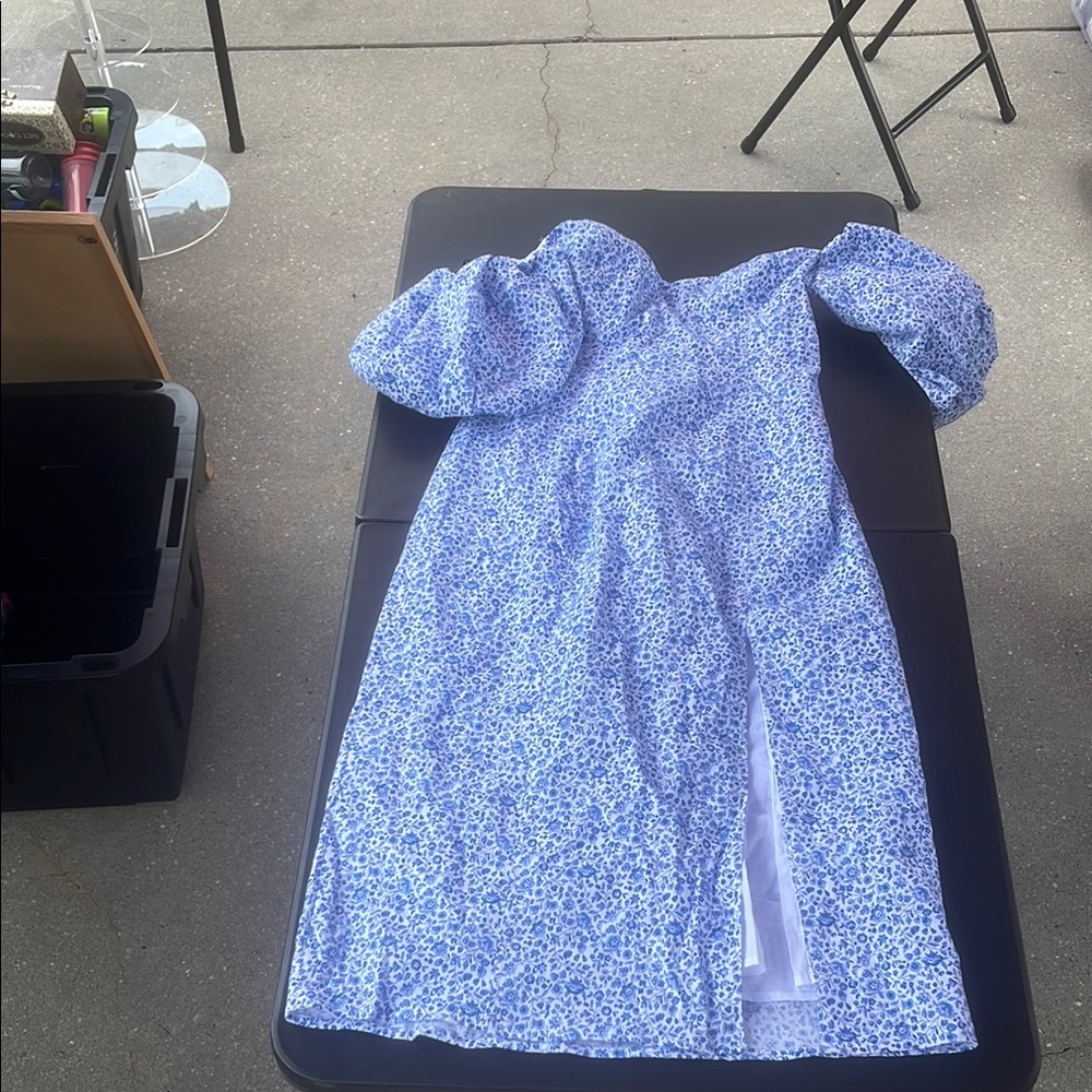 H&M Blue Floral Maxi Dress